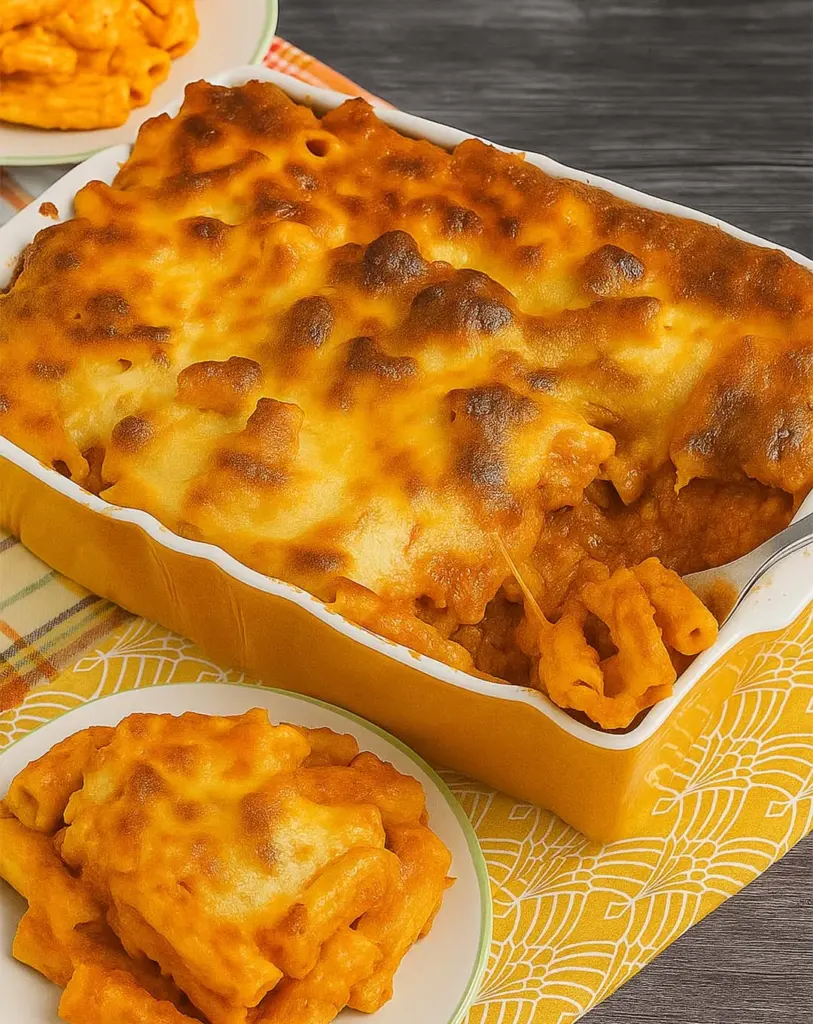 Classic Meatball Pasta Casserole with Mozzarella and Parmesan