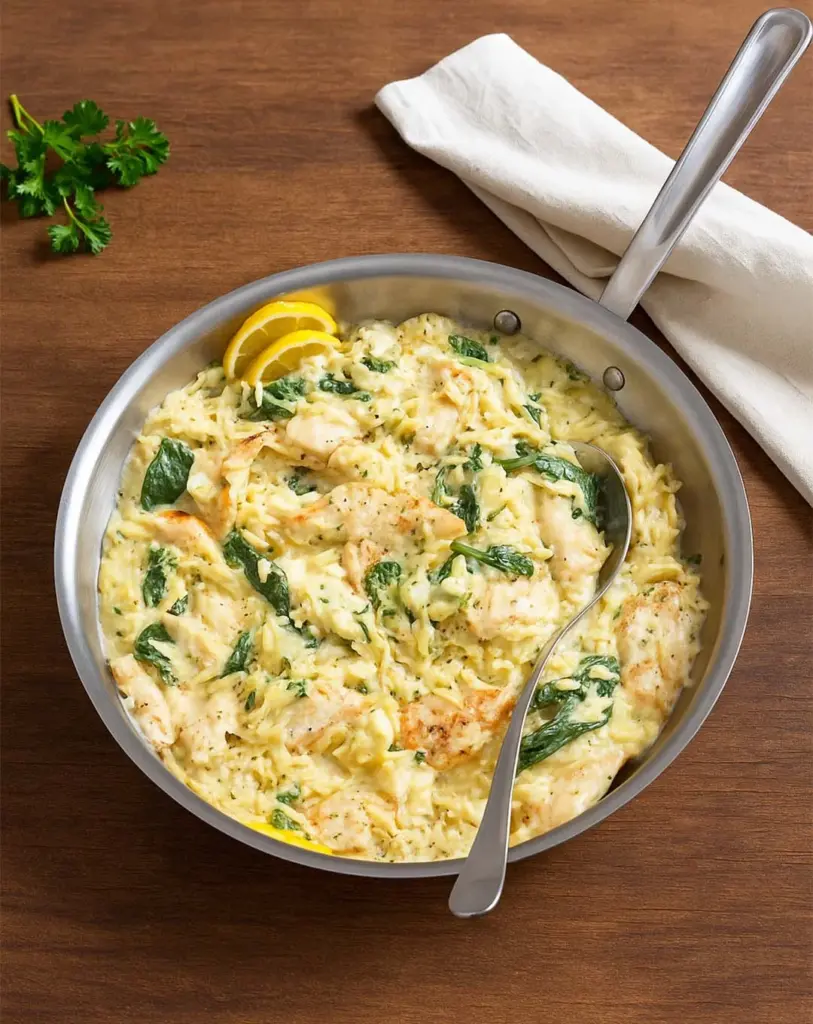 Creamy Lemon Chicken Orzo – Easy One Pot Dinner