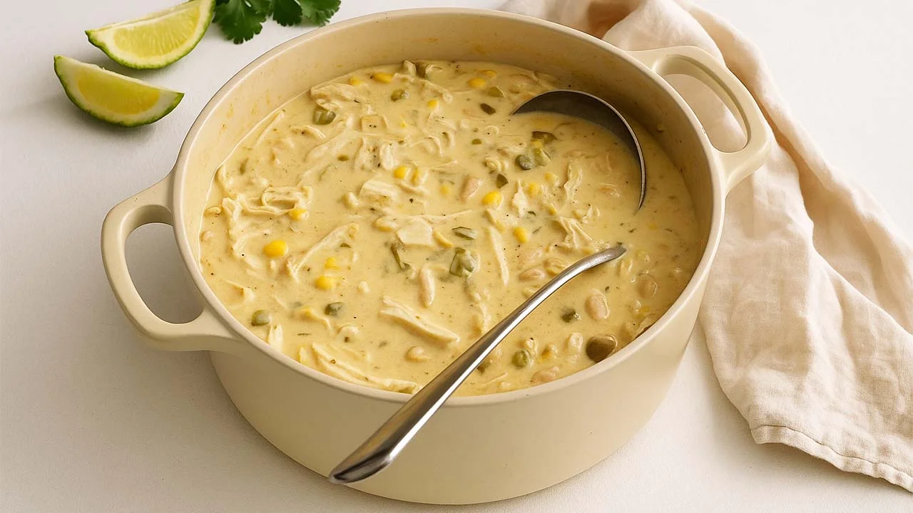 Creamy White Chicken Chili – Stovetop or Slow Cooker