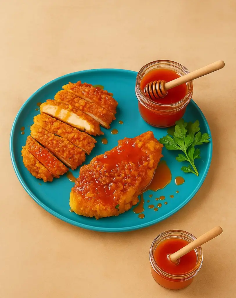 Crispy Baked Hot Honey Chicken with Sweet & Spicy Sauce