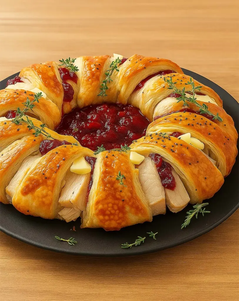 Christmas Turkey and Cranberry Crescent Ring – Easy Holiday Appetizer Recipe