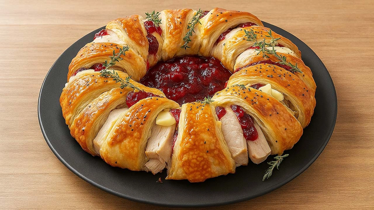 Christmas Turkey and Cranberry Crescent Ring – Easy Holiday Appetizer Recipe