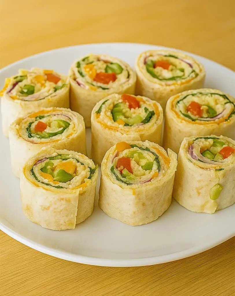 Christmas Vegetable Tortilla Roll Ups – Easy No-Bake Holiday Appetizer