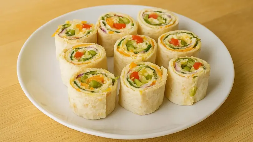 Christmas Vegetable Tortilla Roll Ups – Easy No-Bake Holiday Appetizer