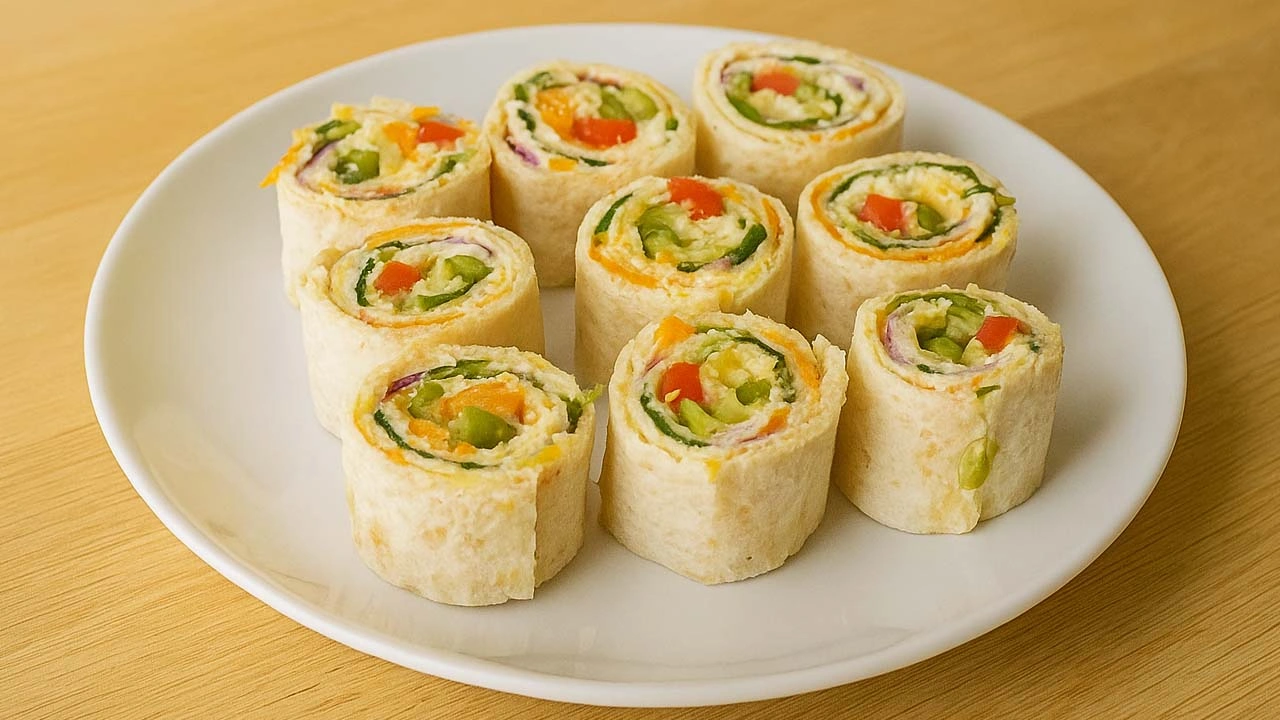 Christmas Vegetable Tortilla Roll Ups – Easy No-Bake Holiday Appetizer